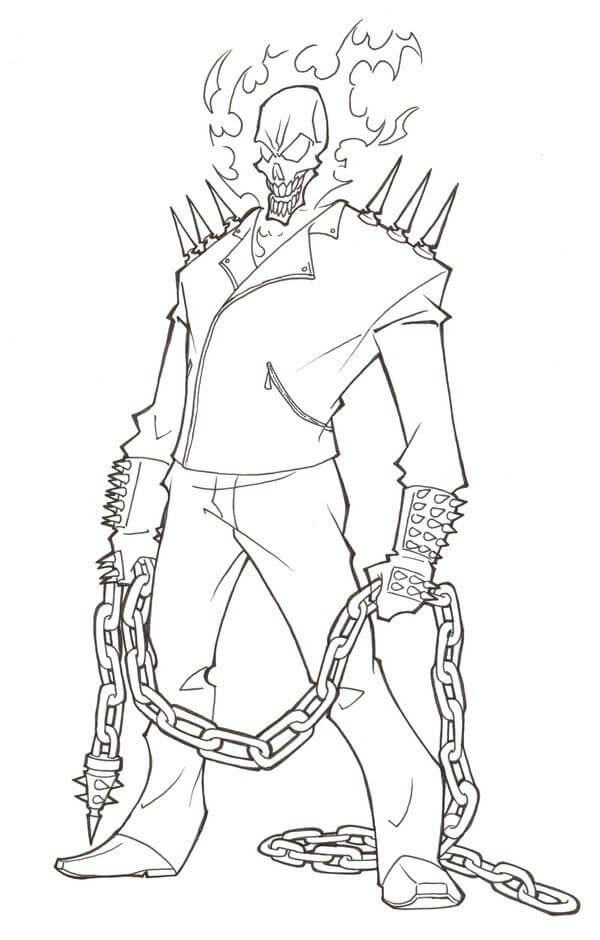 Dibujo de Jinete Fantasma Normal para Colorear