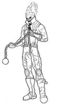 Dibujo de Jinete Fantasma Perfecto para Colorear