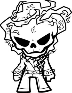 Dibujo de Jinete Fantasma Vaquero para Colorear