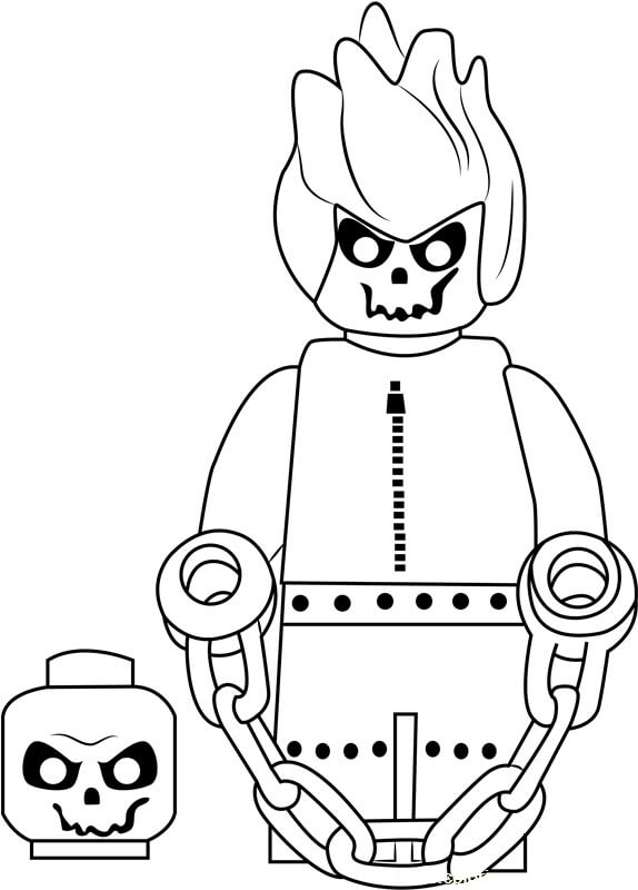 Dibujo de Jinete Fantasma de Lego para Colorear