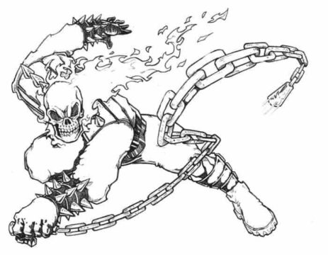 Dibujo de Lucha Contra el Jinete Fantasma para Colorear