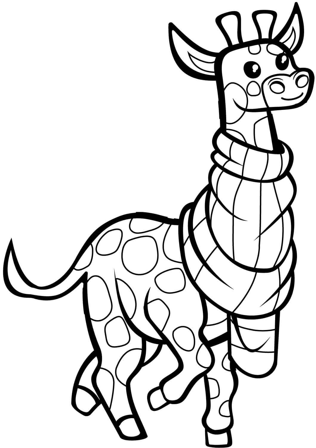 Dibujo de Jirafa Adorable para Colorear
