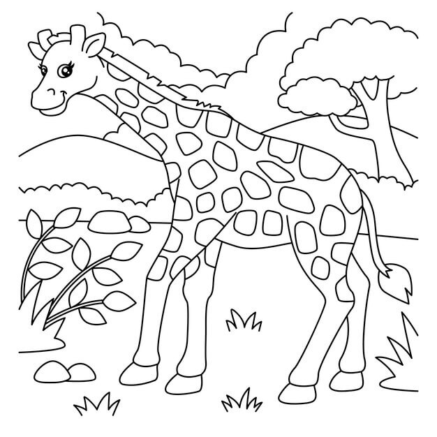 Dibujo de Jirafa Asombrosa para Colorear