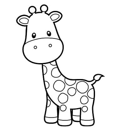 Dibujo de Jirafa de Dibujos Animados para Colorear
