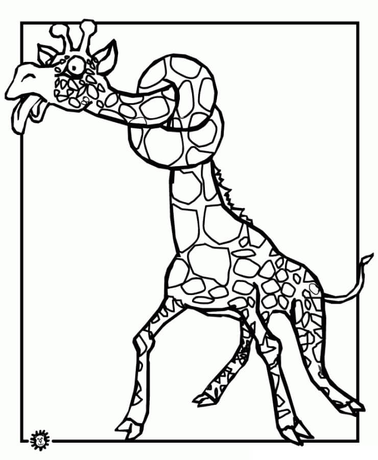 Dibujo de Jirafa Divertida para Colorear