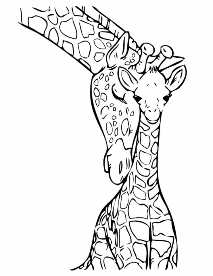 Dibujo de Linda Jirafa Dos para Colorear
