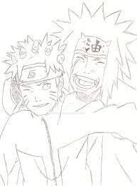 Dibujo de Dibujando a Jiraiya y Naruto para Colorear