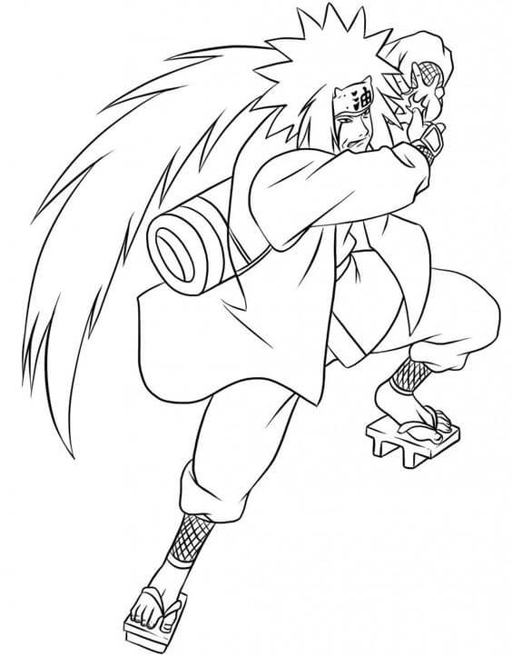 Dibujo de Genial Jiraiya Luchando para Colorear