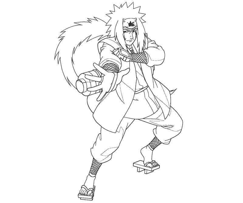 Dibujo de Jiraiya Luchando para Colorear