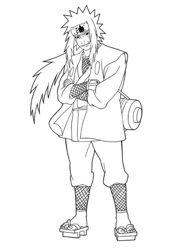 Dibujo de Jiraiya Sonriendo para Colorear
