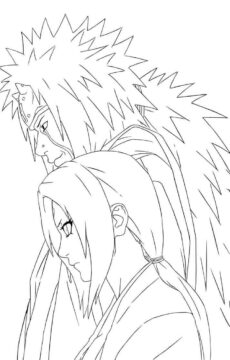 Dibujo de Jiraiya y Tsunade para Colorear