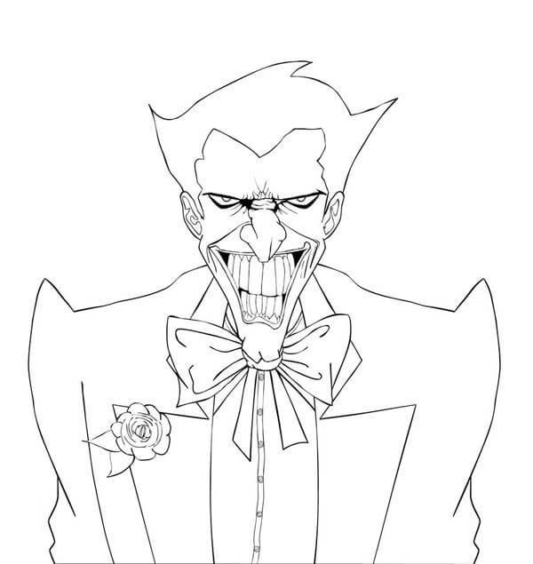 Dibujo de Cara Joker Gracioso para Colorear