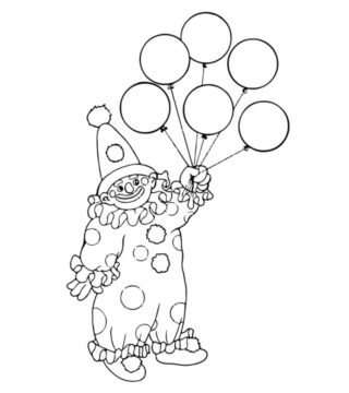 Dibujo de Joker Sosteniendo Globo para Colorear