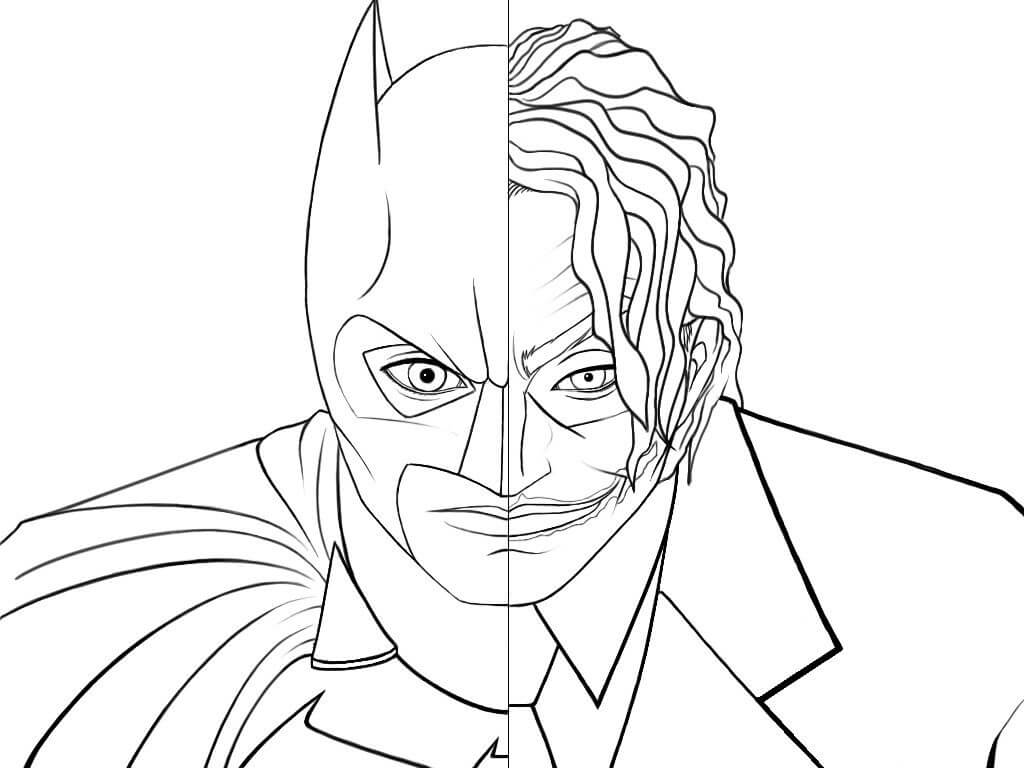 Dibujo de Joker y Batman para Colorear