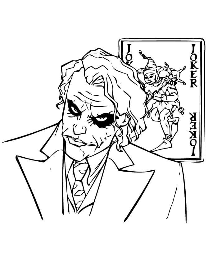 Dibujo de Joker y la Carta del Joker para Colorear