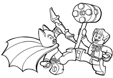 Dibujo de Lego Joker Vs Lego Batman para Colorear