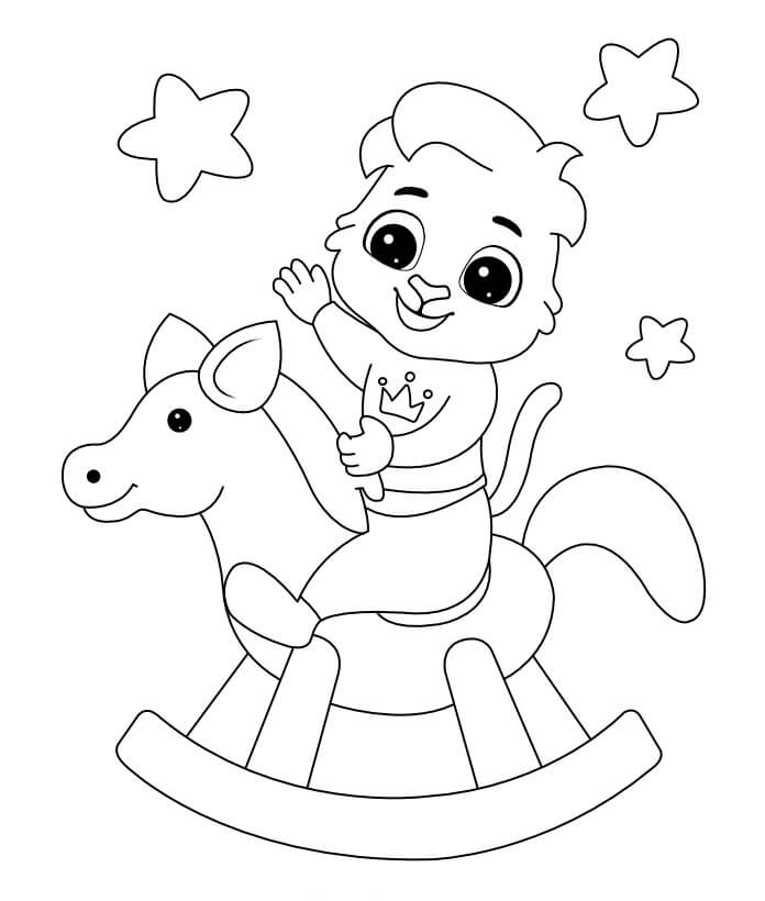 Dibujo de Caballo de Madera para Colorear