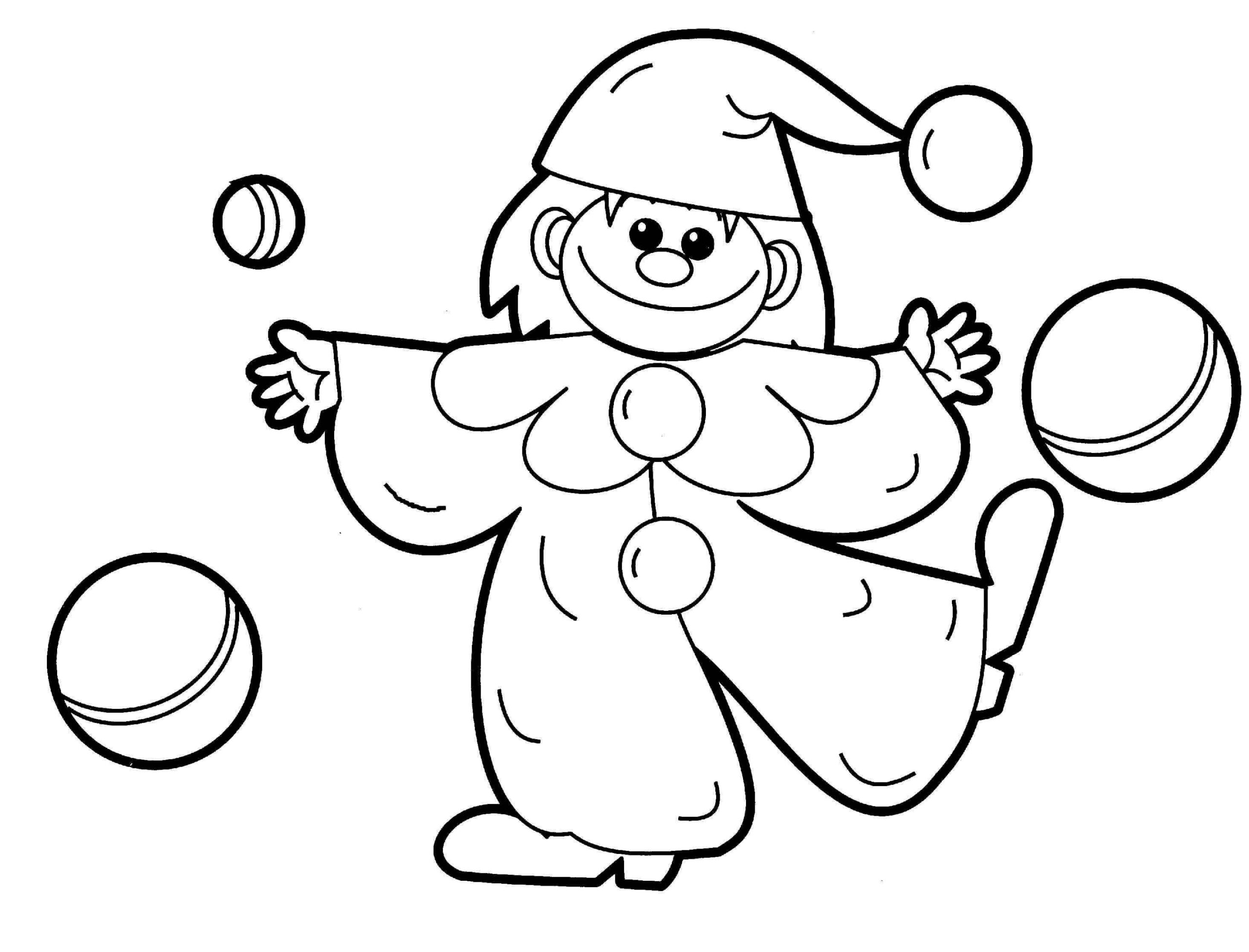 Dibujo de Payaso Juguetes Scaled para Colorear