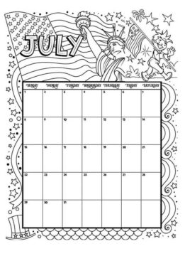 Dibujo de Calendario Julio para Colorear