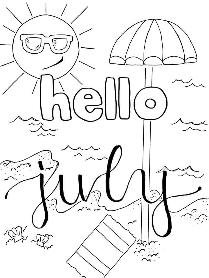 Dibujo de Hola Julio para Colorear