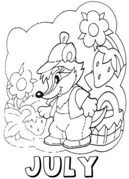 Dibujo de Julio con Ardilla para Colorear