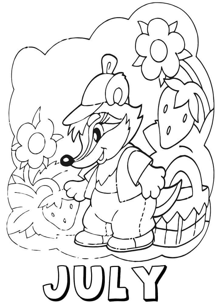 Dibujo de Julio con Ardilla para Colorear