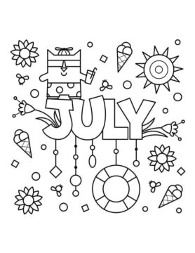 Dibujo de Mes de Julio para Colorear