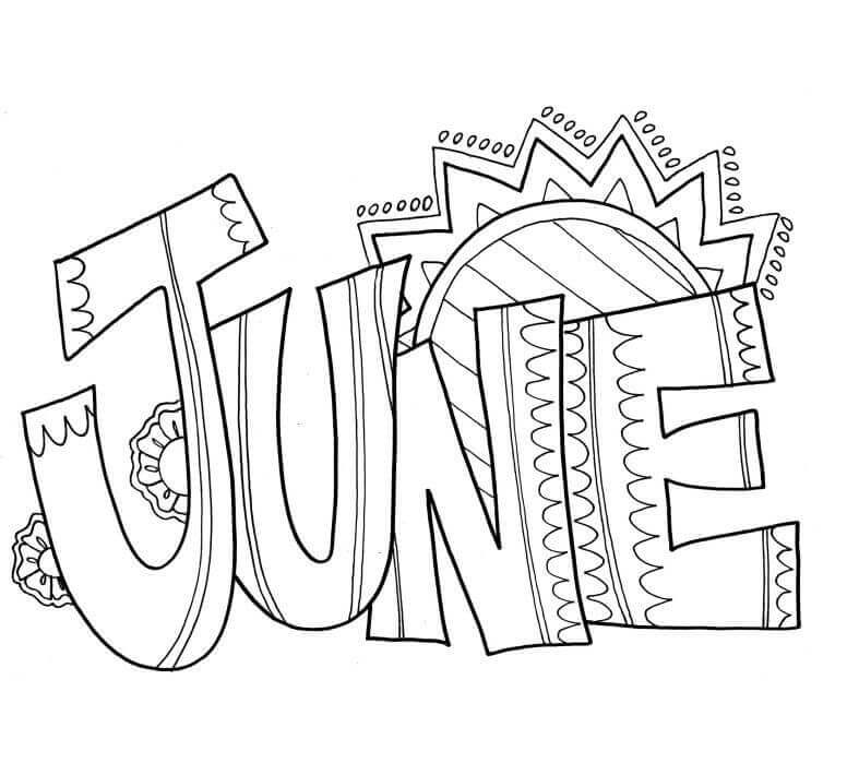Dibujo de Bienvenido Junio para Colorear
