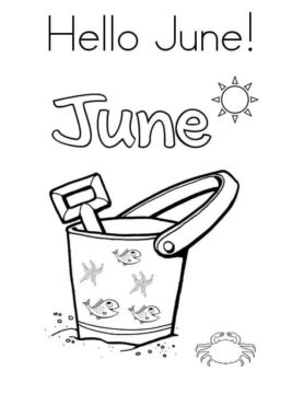 Dibujo de Hola Junio para Colorear