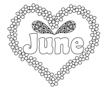 Dibujo de Junio con corazón para Colorear