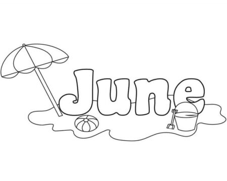 Dibujo de Junio con Playa para Colorear
