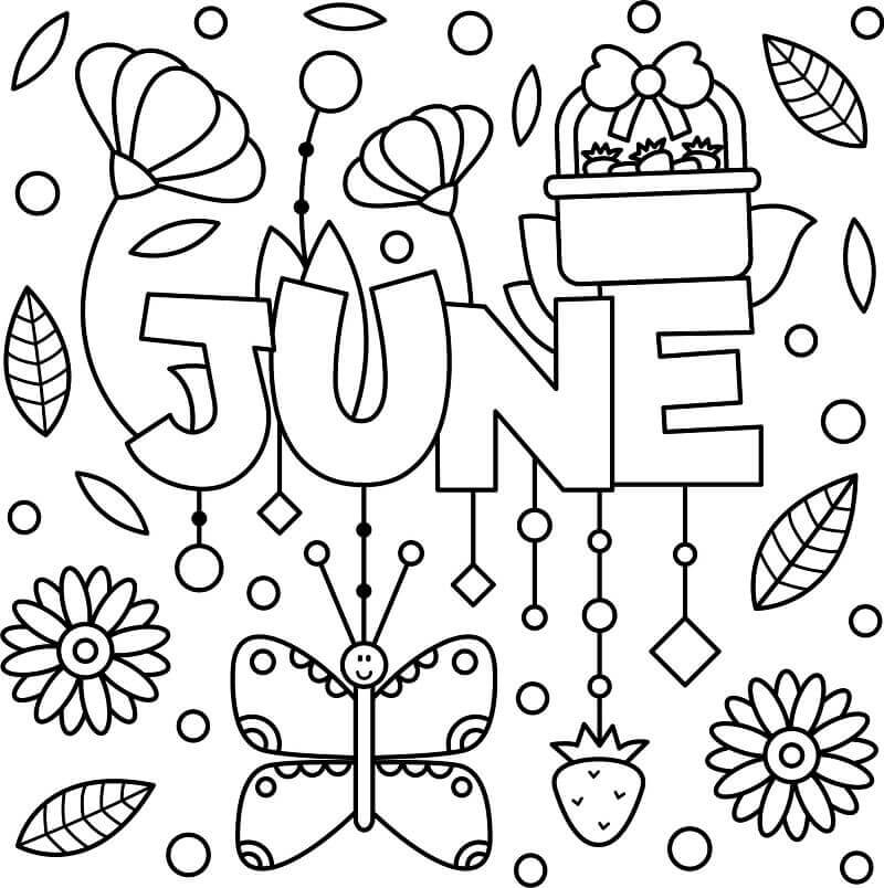 Dibujo de Precioso Junio para Colorear
