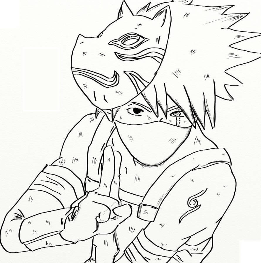 Dibujo de Anbu Kakashi para Colorear