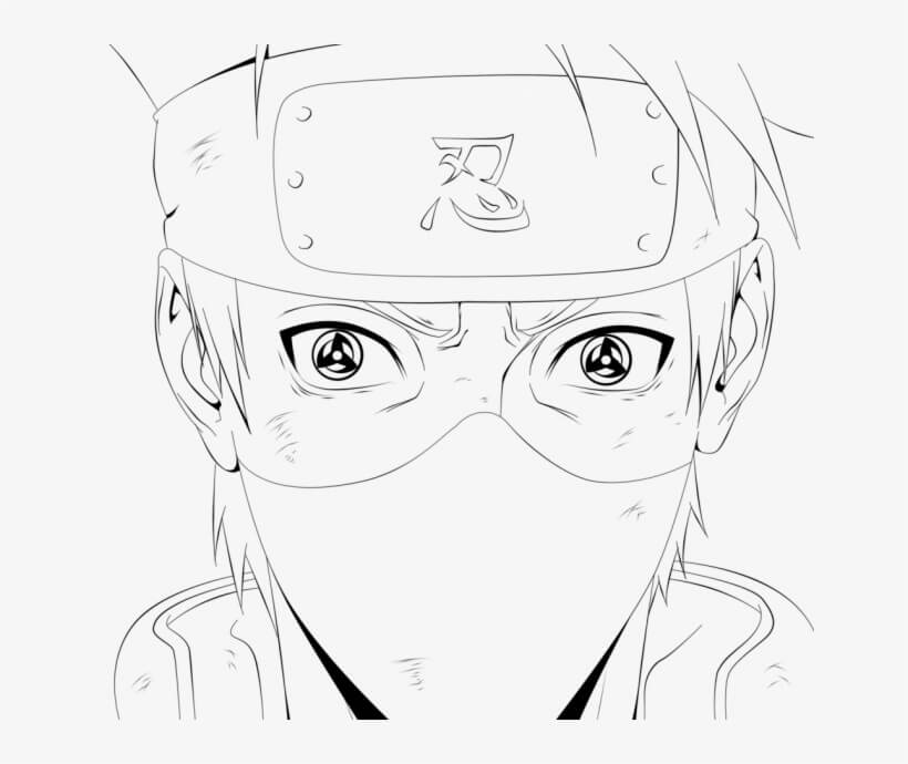 Dibujo de Cabeza Kakashi para Colorear