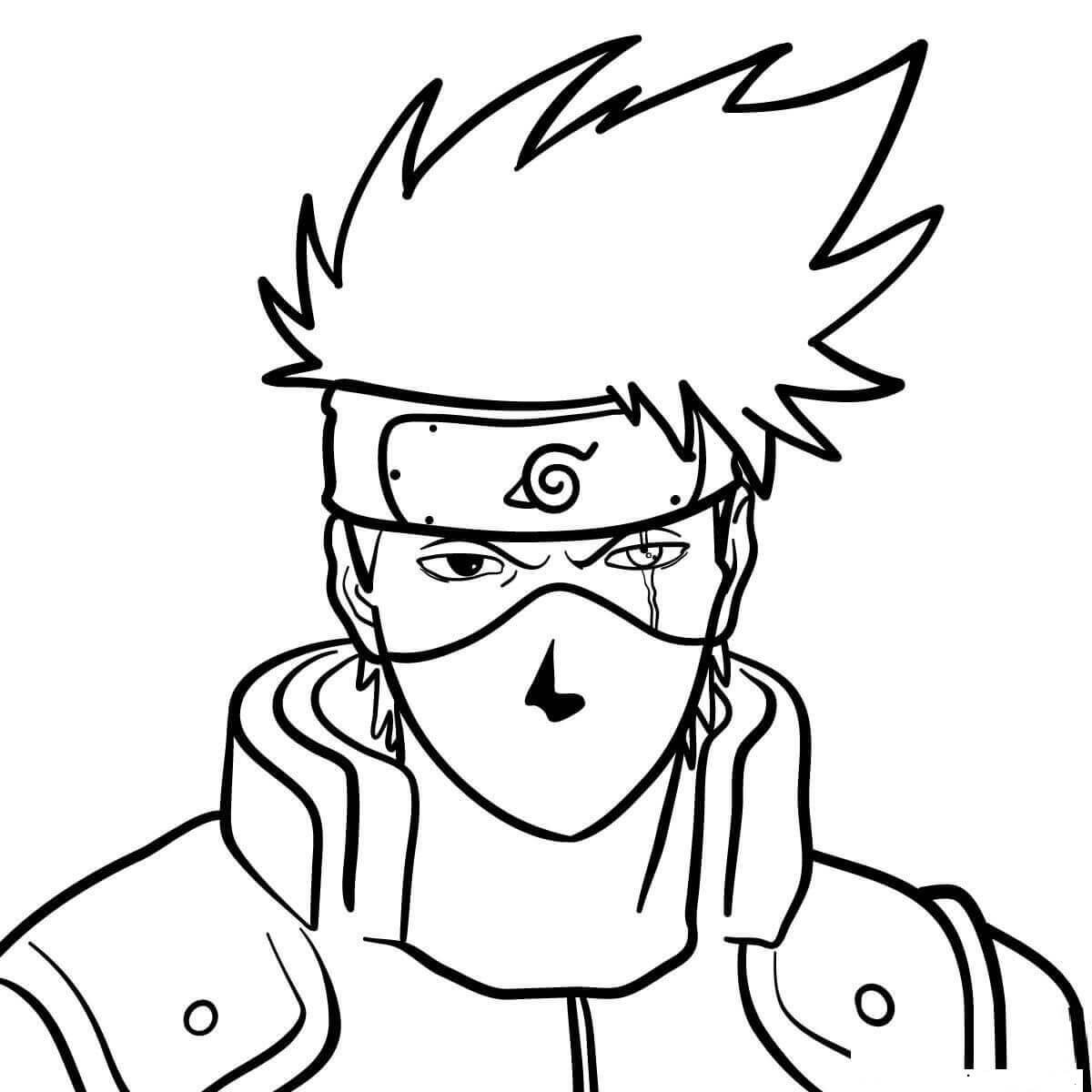 Dibujo de Cara Kakashi Fresco para Colorear