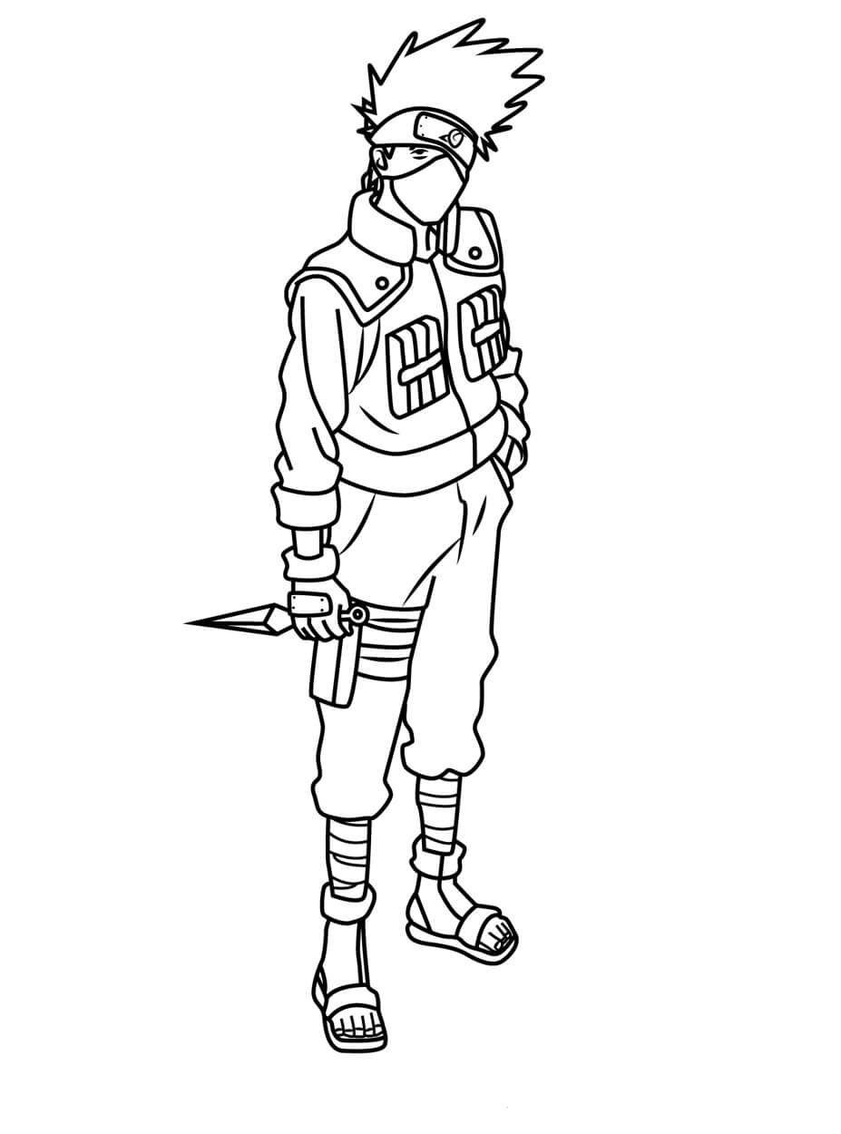 Dibujo de Genial Kakashi para Colorear
