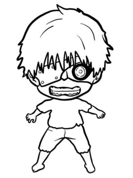 Dibujo de Chibi Kaneki Ken para Colorear