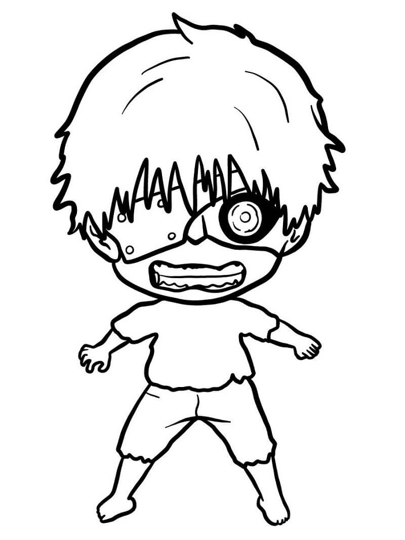 Dibujo de Chibi Kaneki Ken para Colorear