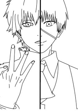 Dibujo de Kaneki Ken And Haise Sasaki para Colorear