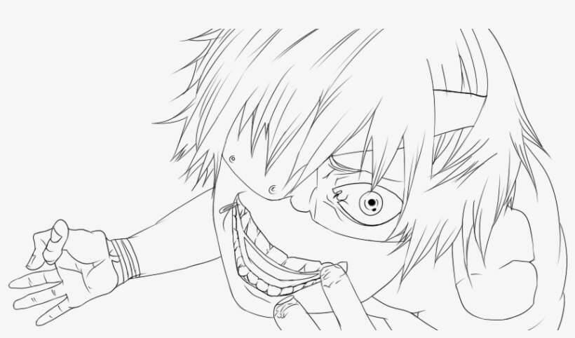 Dibujo de Kaneki Ken Loco para Colorear