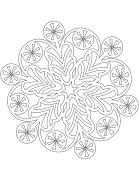 Dibujo de Copo de Nieve con Piruletas para Colorear