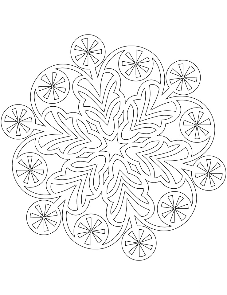 Dibujo de Copo de Nieve con Piruletas para Colorear