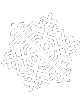 Dibujo de Copo de Nieve de Cristal de Seis Puntas para Colorear