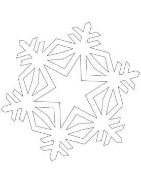 Dibujo de Copo de Nieve de Cristal Simple para Colorear