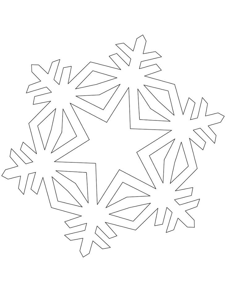 Dibujo de Copo de Nieve de Cristal Simple para Colorear