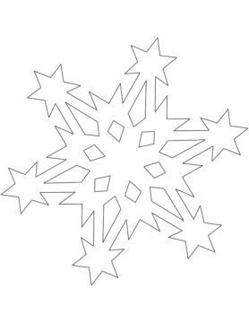 Dibujo de Patron de Copo de Nieve con Estrellas para Colorear