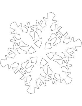 Dibujo de Patron de Copo de Nieve con Mu Eco de Nieve para Colorear