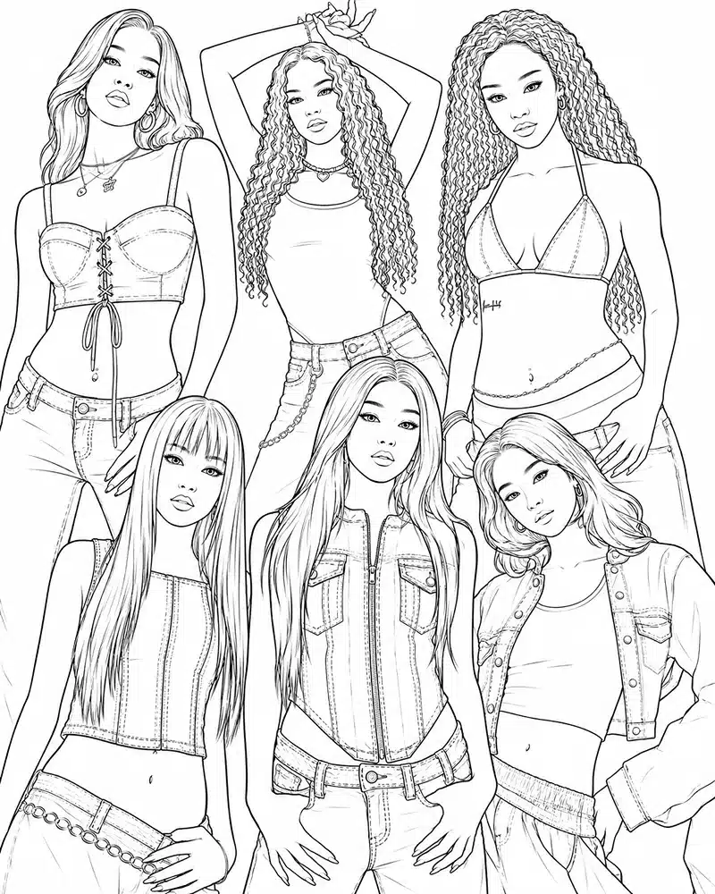 Dibujo de Concierto de Katseye página para Colorear