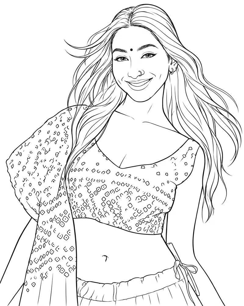 Dibujo de Lara Rajagopalan de Katseye página para Colorear