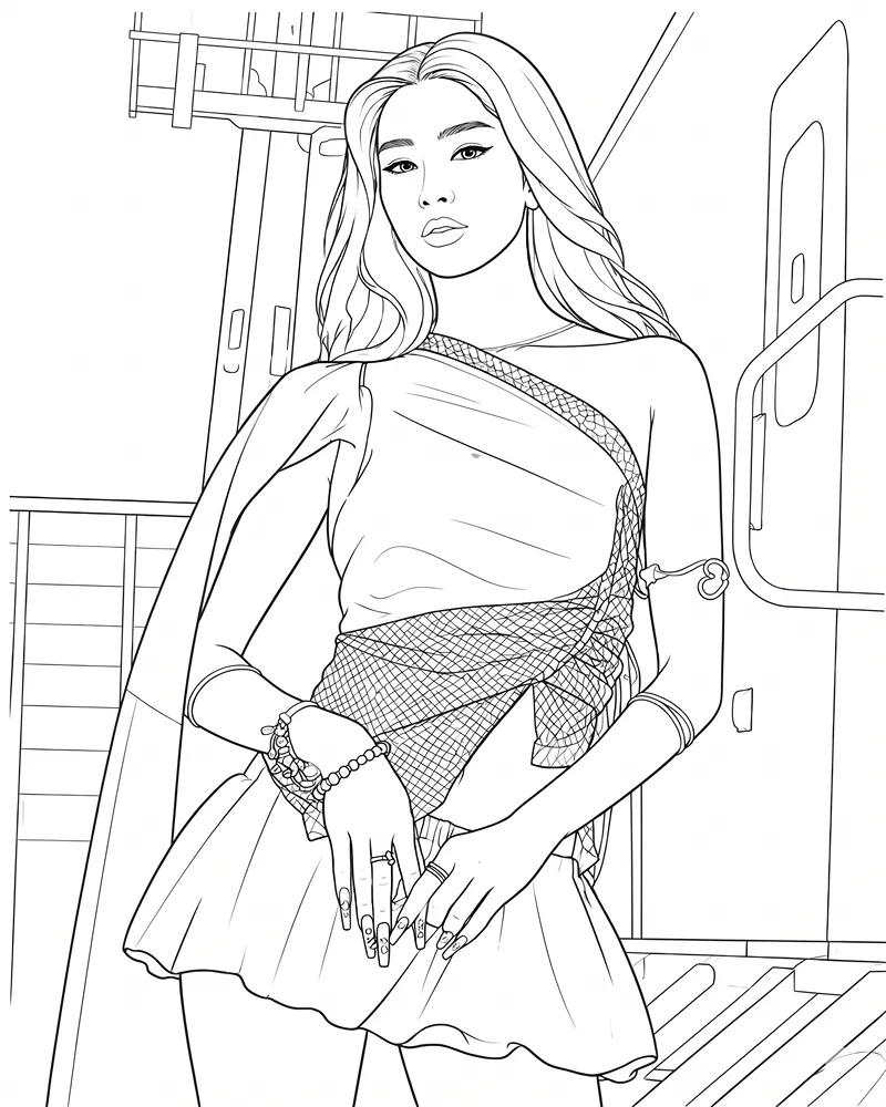 Dibujo de Sophia Laforteza de Katseye página para Colorear